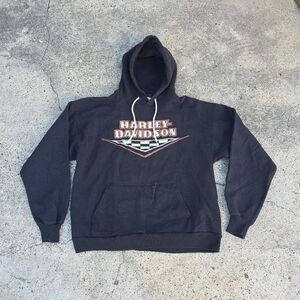 Vintage 90s Harley Davidson Hoodie Size Large Black